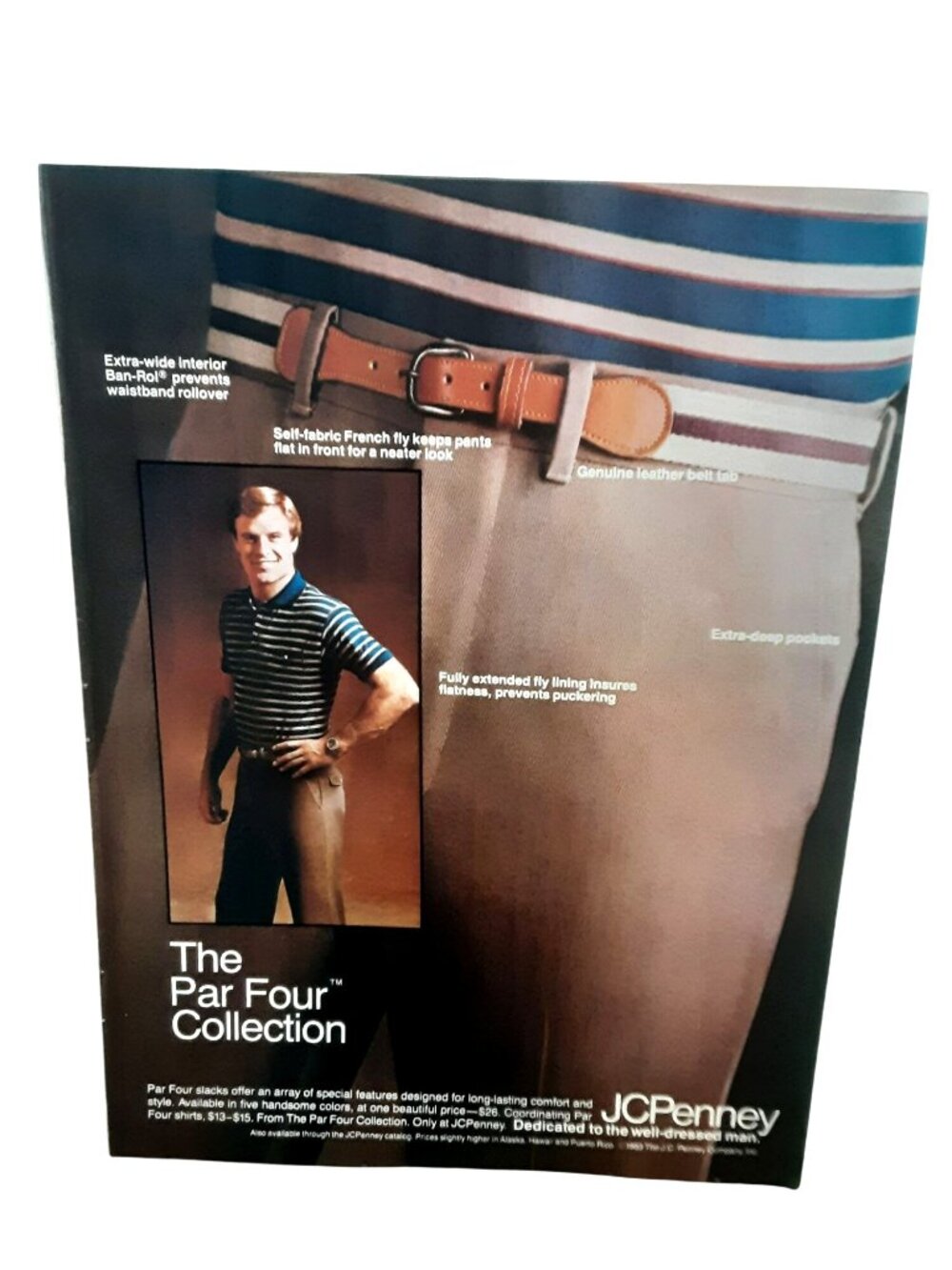 1983 JCPenney Par Four Collection Print Ad Mens Slacks Fashion Vintage
